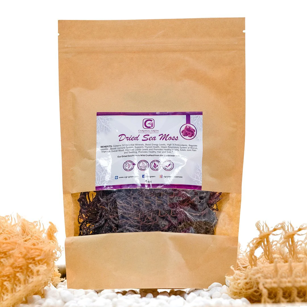 4oz Purple Dried Natural Sea Moss - JANGO ORGAGANICS INC.